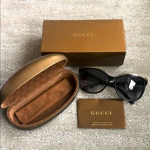 Gucci 3155/S Black Sunglasses with Gold Hardware